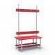 1m Full Double Bench without self - Painted Steel - Red