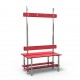 1m Full Double Bench without self - Stainless Steel - Red