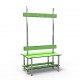 1m Full Double Bench without self - Stainless Steel - Green