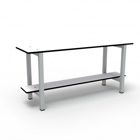 1m Single Bench - Painted Steel - White