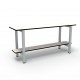 1m Single Bench - Painted Steel - Grey
