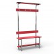 1m Full Single Bench - Stainless Steel - Red