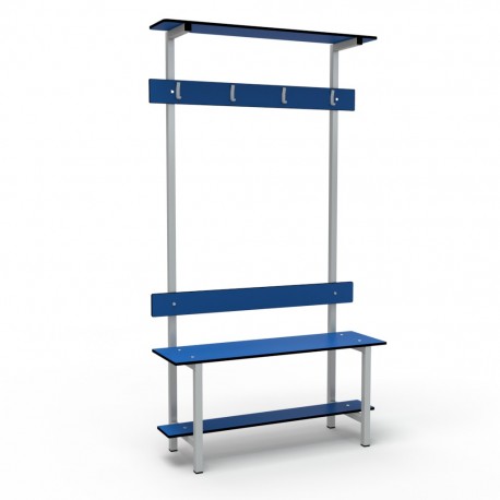 1m Full Single Bench - Painted Steel - Blue