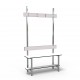 1m Single Bench without self - Stainless Steel - White