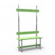 1m Single Bench without self - Stainless Steel - Green