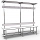 Full Double Bench 2m - Stainless Steel - White