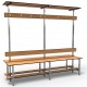 Full Double Bench 2m - Stainless Steel - Wood