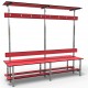 Full Double Bench 2m - Stainless Steel - Red