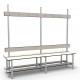 2m Double Bench without shelf - Stainless Steel - White
