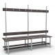 2m Double Bench without shelf - Stainless Steel - White