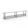 2m Simple Bench - Stainless Steel - White