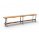 2m Simple Bench - Stainless Steel - Wood