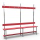 2m Single Bench without self - Stainless Steel - Red