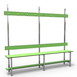 2m Single Bench without self - Stainless Steel - Green