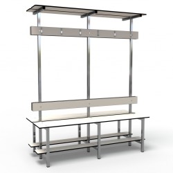 Full Double Bench 1.5m - Stainless Steel - Grey