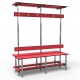Full Double Bench 1.5m - Stainless Steel - Red