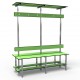 Full Double Bench 1.5m - Stainless Steel - Green