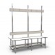 1.5m Double Bench without self - Stainless Steel - Grey