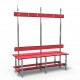1.5m Double Bench without self - Stainless Steel - Red
