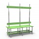 1.5m Double Bench without self - Stainless Steel - Green