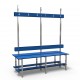 1.5m Double Bench without self - Stainless Steel - Blue