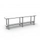 1.5m Simple Bench - Stainless Steel - White