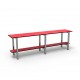 1.5m Simple Bench - Stainless Steel - Red