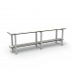 1.5m Simple Bench - Painted Steel - Grey