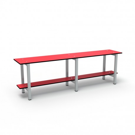 1.5m Simple Bench - Painted Steel - Red