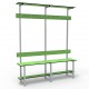 1.5m  Full Single Bench - Painted Steel - Green