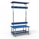 1m Full Double Bench - Stainless Steel - Blue