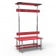 1m Full Double Bench - Stainless Steel - Red