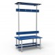 1m Full Double Bench - Painted Steel - Blue