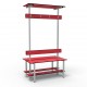1m Full Double Bench - Painted Steel - Red