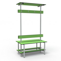 1m Full Double Bench - Painted Steel - Green