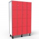 Casier 4 Portes 4 Colonnes - Rouge