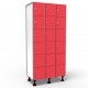 Locker 6 Doors 3 Modules - Red