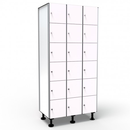 Locker 6 Doors 3 Modules - White