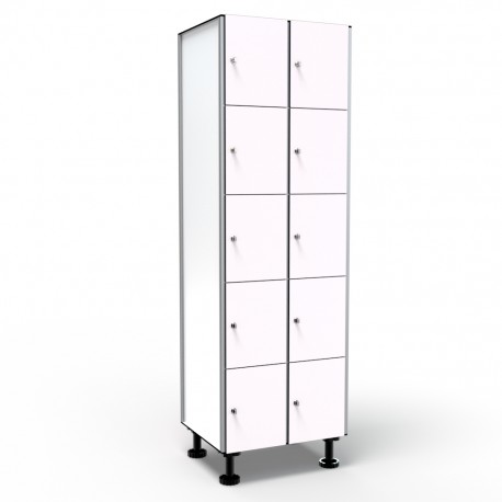 Locker 5 Doors 2 Modules - White